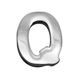 3-4" (18mm) Chrome Letter Sliding Charms Q 3-4'' (18mm)