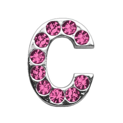 3-4" (18mm) Pink Letter Sliding Charms C 3-4 (18mm)