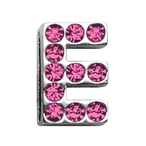 3-4" (18mm) Pink Letter Sliding Charms E 3-4 (18mm)