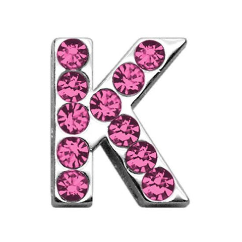 3-4" (18mm) Pink Letter Sliding Charms K 3-4 (18mm)