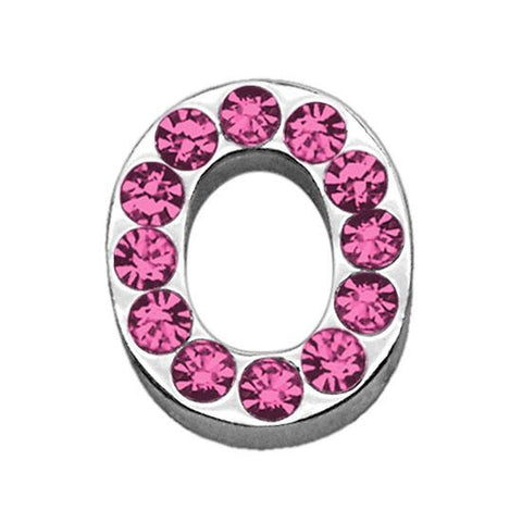 3-4" (18mm) Pink Letter Sliding Charms O 3-4 (18mm)