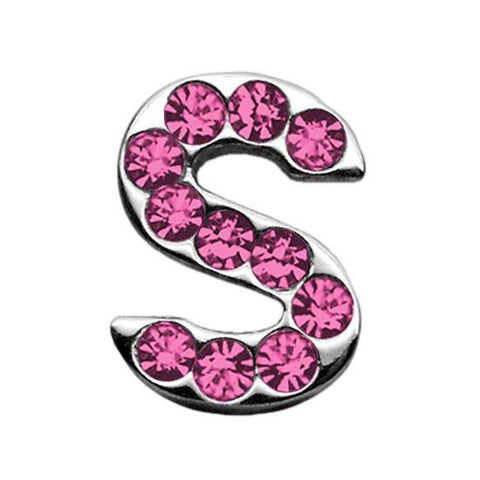 3-4" (18mm) Pink Letter Sliding Charms S 3-4 (18mm)