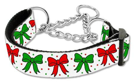 Christmas Bows Nylon Ribbon Collar Martingale