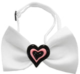 Black And Pink Hearts Chipper  Bow Tie