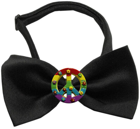 Rainbow Peace Sign Chipper  Bow Tie