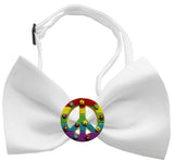 Rainbow Peace Sign Chipper  Bow Tie