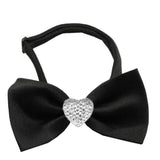 Clear Crystal Heart Bow Tie