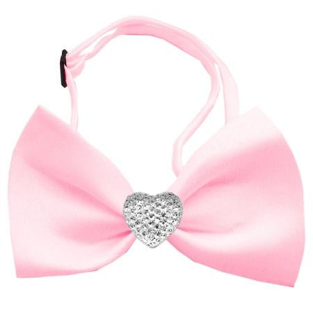 Clear Crystal Heart Bow Tie