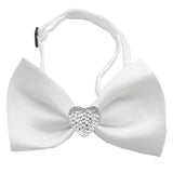 Clear Crystal Heart Bow Tie