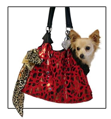 Red with Animal Foil RunAround Pet Carrier Tote