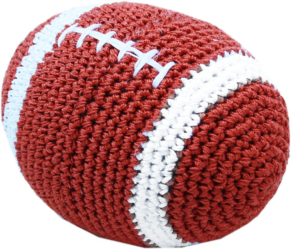 Knit Knacks Snap the Football Organic Cotton Small Dog Toy