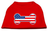 Bone Shaped American Flag Screen Print Shirts