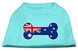 Bone Shaped Australian Flag Screen Print Shirts