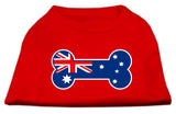 Bone Shaped Australian Flag Screen Print Shirts