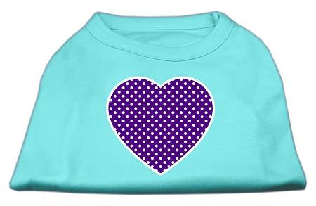 Purple Swiss Dot Heart Screen Print Shirt