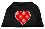 Red Swiss Dot Heart Screen Print Shirt