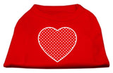 Red Swiss Dot Heart Screen Print Shirt