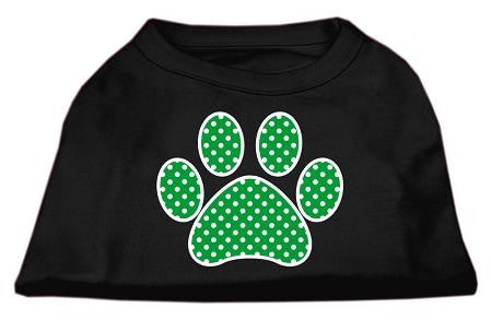 Green Swiss Dot Paw Screen Print Shirt