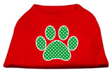 Green Swiss Dot Paw Screen Print Shirt