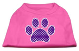 Purple Swiss Dot Paw Screen Print Shirt