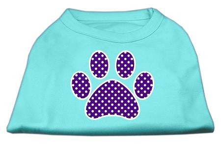 Purple Swiss Dot Paw Screen Print Shirt