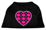 Argyle Heart Pink Screen Print Shirt