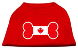 Bone Shaped Canadian Flag Screen Print Shirts