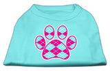 Argyle Paw Pink Screen Print Shirt