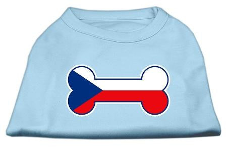 Bone Shaped Czech Republic Flag Screen Print Shirts