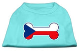 Bone Shaped Czech Republic Flag Screen Print Shirts