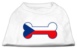 Bone Shaped Czech Republic Flag Screen Print Shirts