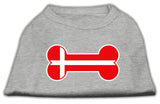 Bone Shaped Denmark Flag Screen Print Shirts