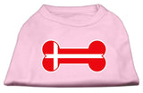 Bone Shaped Denmark Flag Screen Print Shirts