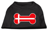 Bone Shaped Denmark Flag Screen Print Shirts