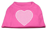 Chevron Heart Screen Print Dog Shirt