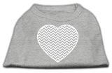 Chevron Heart Screen Print Dog Shirt