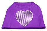 Chevron Heart Screen Print Dog Shirt