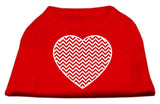 Chevron Heart Screen Print Dog Shirt