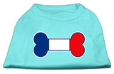 Bone Shaped France Flag Screen Print Shirts