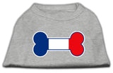 Bone Shaped France Flag Screen Print Shirts