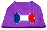 Bone Shaped France Flag Screen Print Shirts