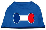 Bone Shaped France Flag Screen Print Shirts