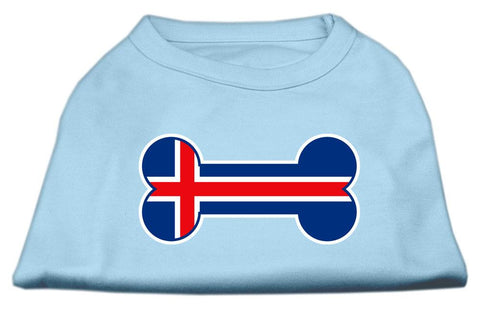 Bone Shaped Iceland Flag Screen Print Shirts