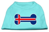 Bone Shaped Iceland Flag Screen Print Shirts