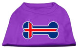 Bone Shaped Iceland Flag Screen Print Shirts