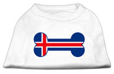 Bone Shaped Iceland Flag Screen Print Shirts