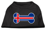 Bone Shaped Iceland Flag Screen Print Shirts