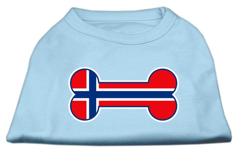 Bone Shaped Norway Flag Screen Print Shirts