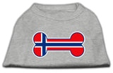 Bone Shaped Norway Flag Screen Print Shirts