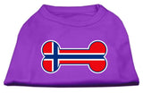 Bone Shaped Norway Flag Screen Print Shirts